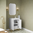 Glossy White / Champagne Brass