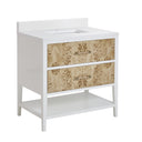 Polished White and Light Mappa Burl / White Zeus - 1 Faucet Hole