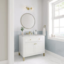 Glossy White / Victorian Silver - 3 Faucet Holes