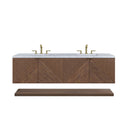 Chestnut / Carrara White - 3 Faucet Holes