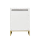 Glossy White / Champagne Brass