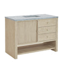 Sunwashed Oak / Carrara White - 3 Faucet Holes