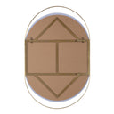 Renwil Ecru 40" Tall Pill Oval Mirror - Satin Brass