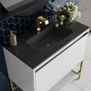 Glossy White / Champagne Brass / Charcoal Black - 1 Faucet Hole