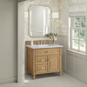 Light Natural Oak / Carrara White - 3 Faucet Holes