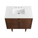Mid-Century Walnut / White Zeus - 3 Faucet Holes