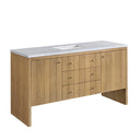 Light Natural Oak / Carrara White - 3 Faucet Holes