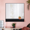 Renwil Otavi 35" Tall Square Wall Mirror - Black