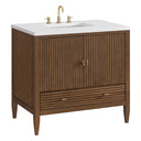 Mid-Century Walnut / White Zeus - 3 Faucet Holes