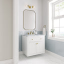 Glossy White / Carrara White - 3 Faucet Holes