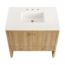 Light Natural Oak / White Zeus - 3 Faucet Holes