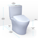 Toto Washlet+ Aquia IV Two Piece Elongated Dual Flush 1.28 and 0.9 GPF Toilet and Contemporary Washlet S7A Contemporary Bidet Seat