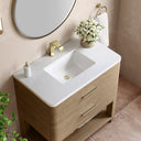 Pebble Oak / White Zeus - 1 Faucet Hole