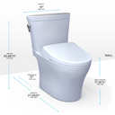 Toto Washlet+ Aquia IV Arc Two Piece Elongated Dual Flush 1.28 and 0.9 GPF Toilet with S7 Contemporary Bidet Seat