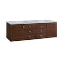 Mid-Century Walnut / Carrara White - 3 Faucet Holes