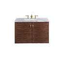 Mid-Century Walnut / Carrara White - 3 Faucet Holes