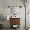 Mid-Century Walnut / Matte Black / Glossy White - 1 Faucet Hole