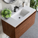 Mid-Century Walnut / Matte Black / Glossy White - 1 Faucet Hole