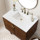 Mid-Century Walnut / White Zeus - 3 Faucet Holes