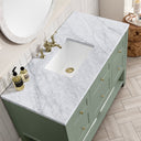 Smokey Celadon / Carrara White - 3 Faucet Holes