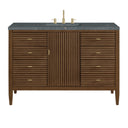 Mid-Century Walnut / Parisien Bleu - 3 Faucet Holes