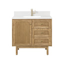 Light Natural Oak / White Zeus - 1 Faucet Hole