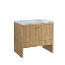 Light Natural Oak / Carrara White - 3 Faucet Holes
