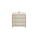 Sunwashed Oak with Embossed Shagreen Drawer Fronts / White Zeus - 1 Faucet Hole