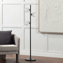 Renwil Khera 62" Tall Matte Black Floor Lamp with Globe Glass Shade