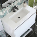 Glossy White / Matte Black / Glossy White - 1 Faucet Hole