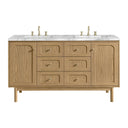 Light Natural Oak / Carrara White - 3 Faucet Holes