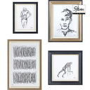 Renwil Studio Line - Sketch 4 Piece Wide Wall Art - Black