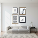 Renwil Studio Line - Sketch 4 Piece Wide Wall Art - Black