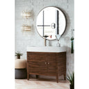 Mid-Century Walnut / Glossy White - 1 Faucet Hole