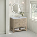 Whitewashed Oak / Carrara White - 3 Faucet Holes
