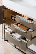 Ash Gray / Brushed Nickel / Glossy White - 1 Faucet Hole