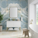 Glossy White / Champagne Brass / Glossy White - 1 Faucet Hole