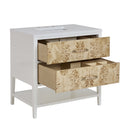 Polished White and Light Mappa Burl / White Zeus - 3 Faucet Holes