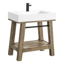 Weathered Timber / Glossy White