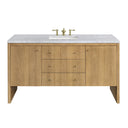 Light Natural Oak / Carrara White - 3 Faucet Holes