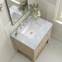 Whitewashed Oak / Carrara White - 3 Faucet Holes