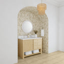 Sunwashed Oak / White Zeus - 1 Faucet Hole