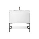 Glossy White / Matte Black / Glossy White - 1 Faucet Hole