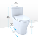 Toto Aquia IV One Piece Elongated Dual Flush 1.28 and 0.9 GPF Universal Height - Washlet+ Ready Toilet