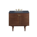 Mid-Century Walnut / Charcoal Soapstone - 3 Faucet Holes