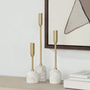 Renwil Marchesa Indoor Iron Set of 3 Tapered Candle Holder - Satin Brass