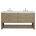 Pebble Oak / Victorian Silver - 3 Faucet Holes