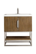 Latte Oak / Brushed Nickel / Glossy White - 1 Faucet Hole