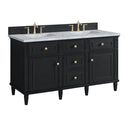 Black Onyx / Carrara White - 3 Faucet Holes