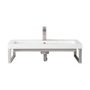 Brushed Nickel / 31.5" White Glossy Composite Stone Top